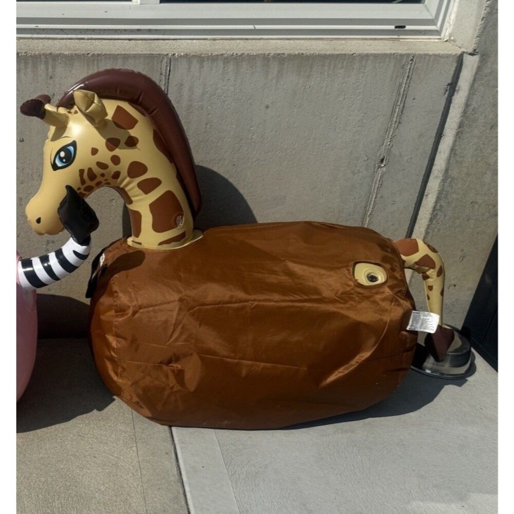 Waddle Hip Hoppers Bouncy Hopper Inflatable Hopping Animal Bouncer, Giraffe